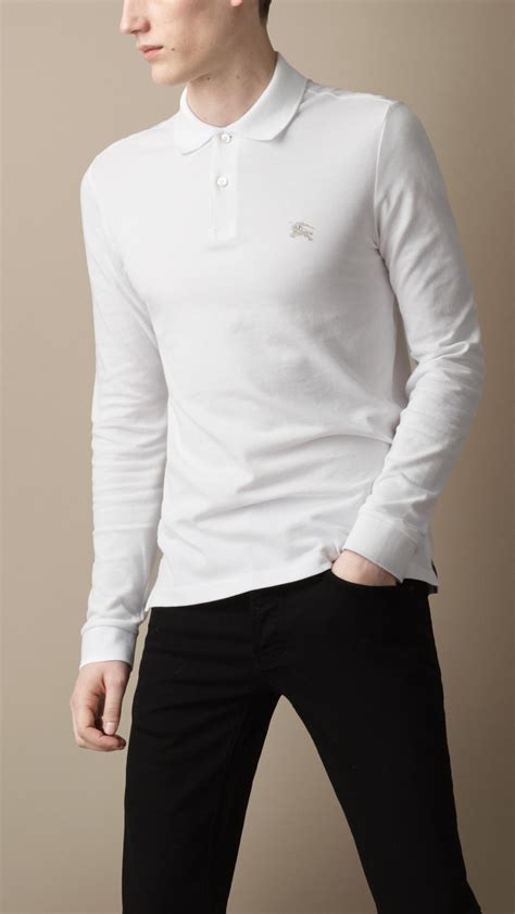 burberry white long sleeve shirt